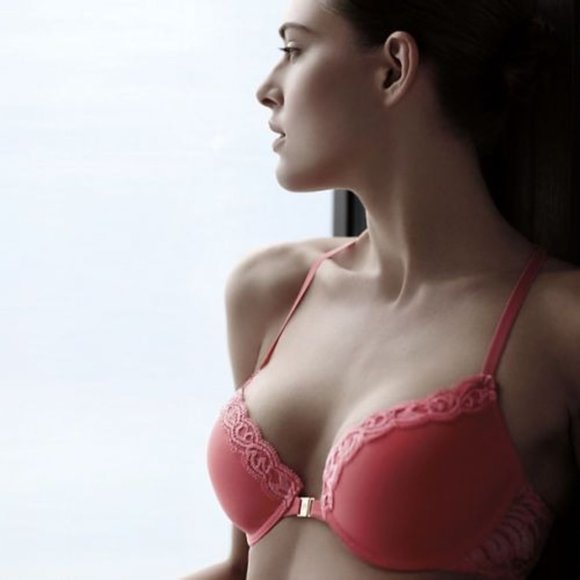 NATORI Feathers UW T-Back Front Close Bra #735023 Bright Coral 32D NEW - Picture 1 of 8